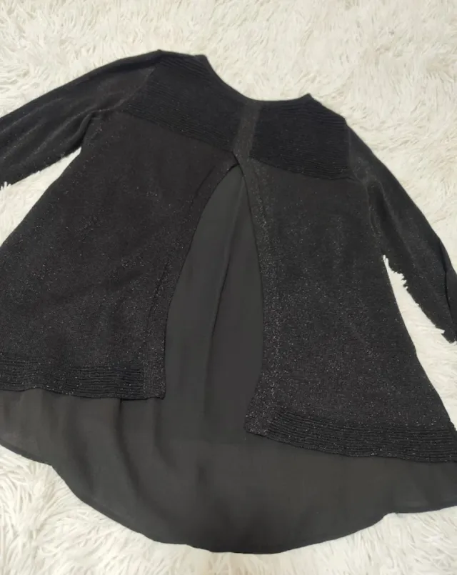 Jersey fino con camisa trasera negro