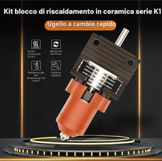 Stampante 3D Creality K1 con hotend aggiornato