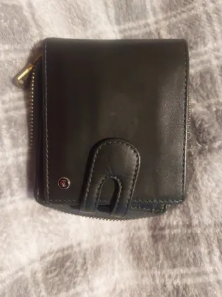 Cartera Mark Des Vince Hombre Cuero Negra