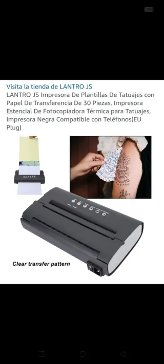 Impresora Térmica Tatuajes Negra