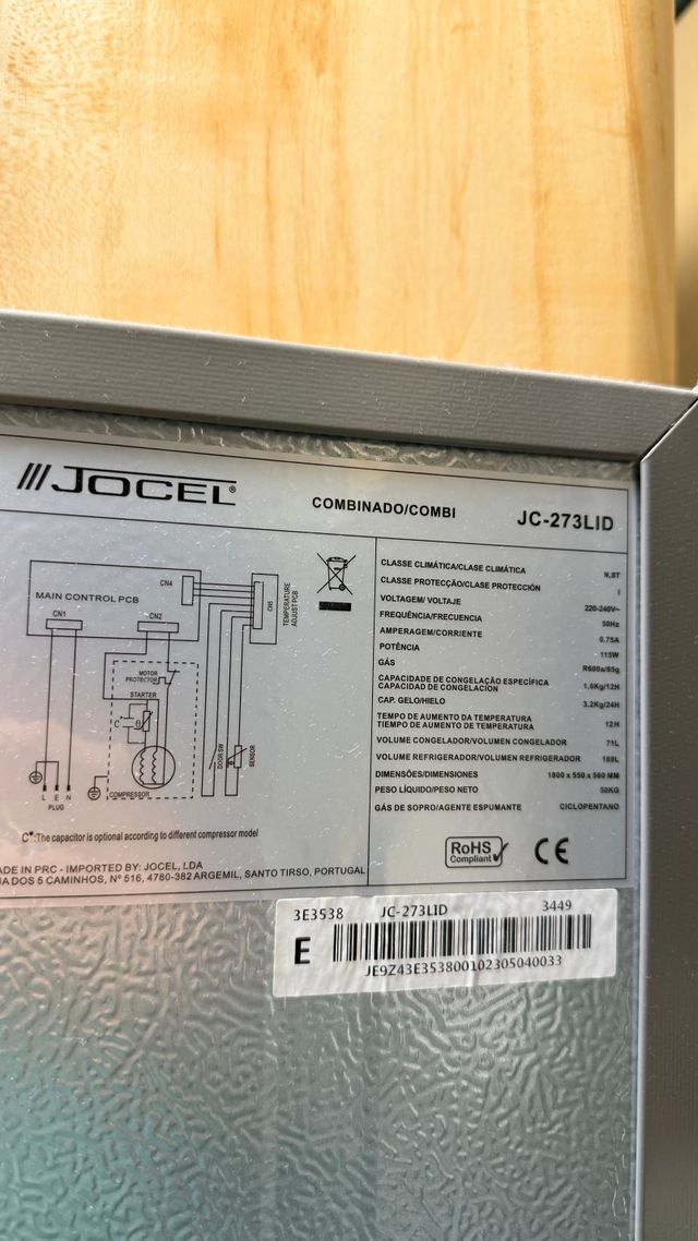 Frigorífico combi Jocel JC-273LID