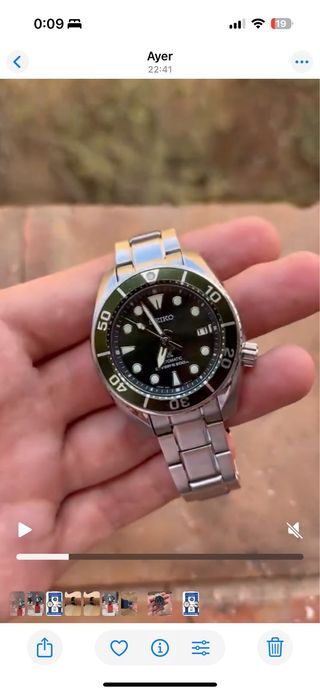 Reloj Seiko Verde y Plateado