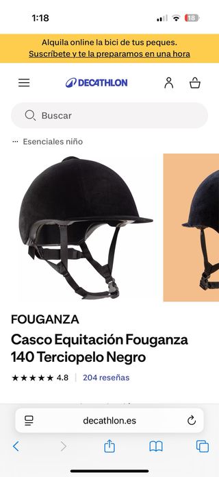 Casco Equitación Fouganza Negro