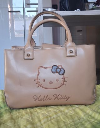 Borsa Hello Kitty x Camomilla Beige a mano con zip