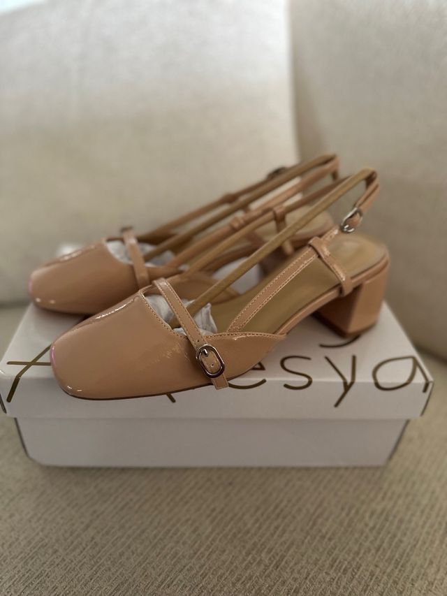 Vera Pelle Slingback Beige