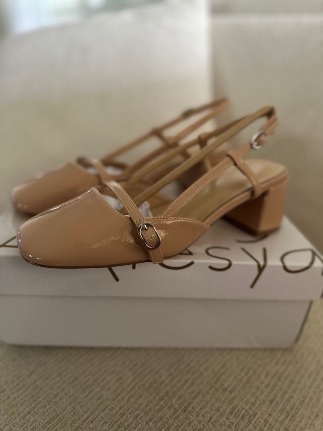 Vera Pelle Slingback Beige