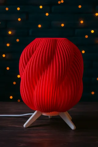 Lampada rossa a spirale