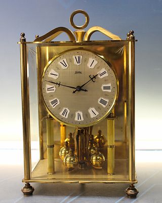Reloj Aniversario de cuerda Koma, Alemania. Reloj de torsión, reloj de 400 días.