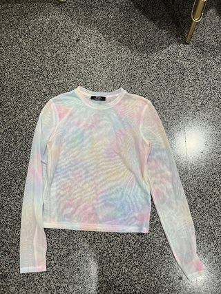 Camiseta Bershka Manga Larga Multicolor