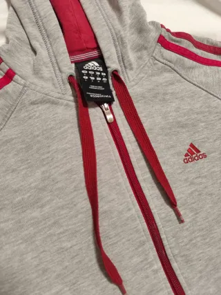 Sudadera Adidas Gris y Burdeos