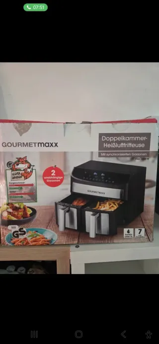 Freidora de aire doble GOURMETMAXX Nueva sin uso