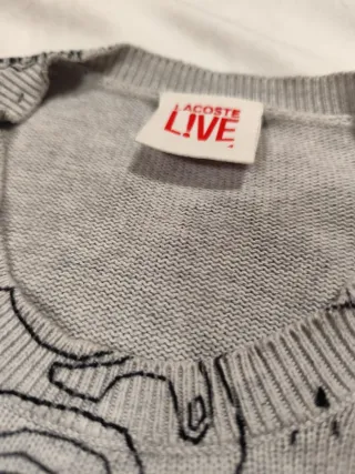 Jersey Lacoste gris estampado
