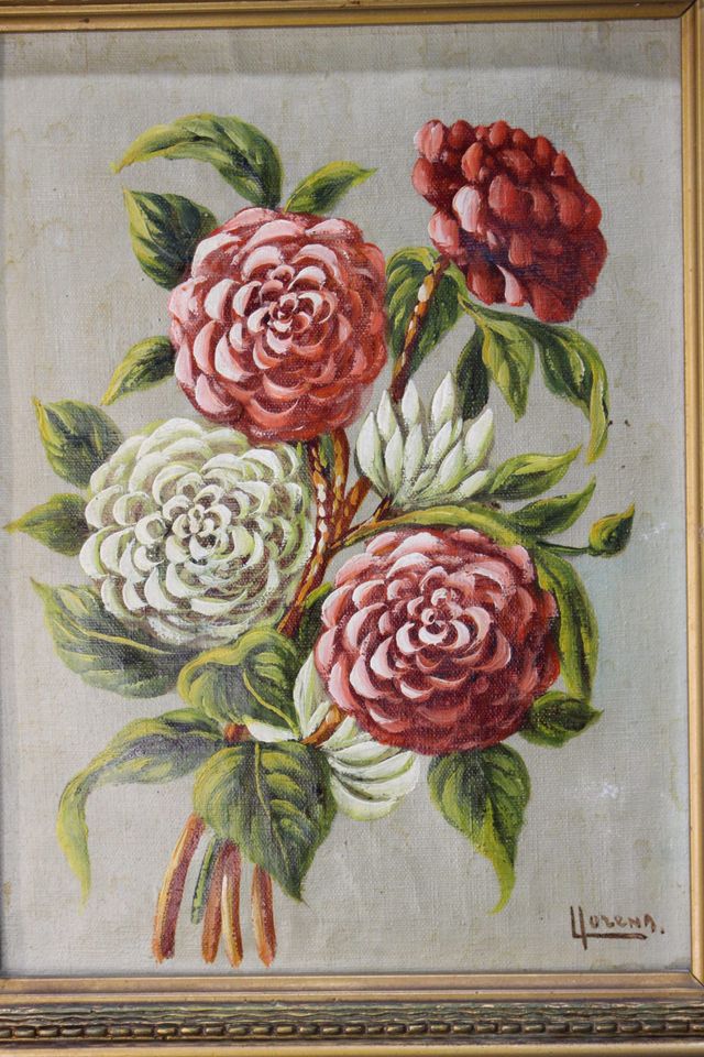 Bouquets, flores óleo sobre cartón. Llorens.