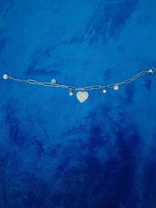 Pulsera Oro Vivo Acero Corazón