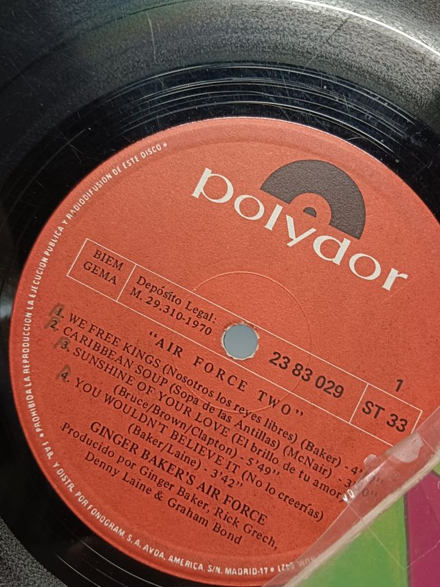 disco LP, vinilo, Ginger Baker's Air Force – Air Force 2 , LP, Album 1970, Spain