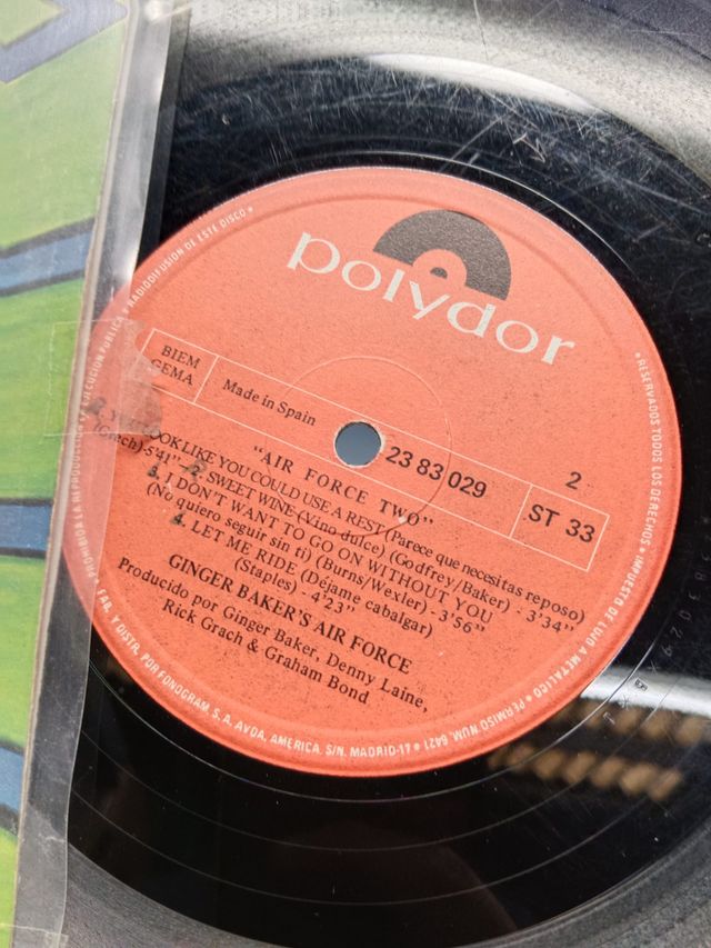 disco LP, vinilo, Ginger Baker's Air Force – Air Force 2 , LP, Album 1970, Spain