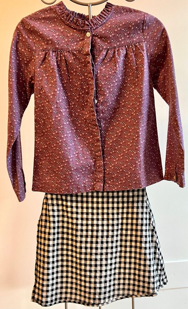 Camisa Gocco niña 11 años morada y falda