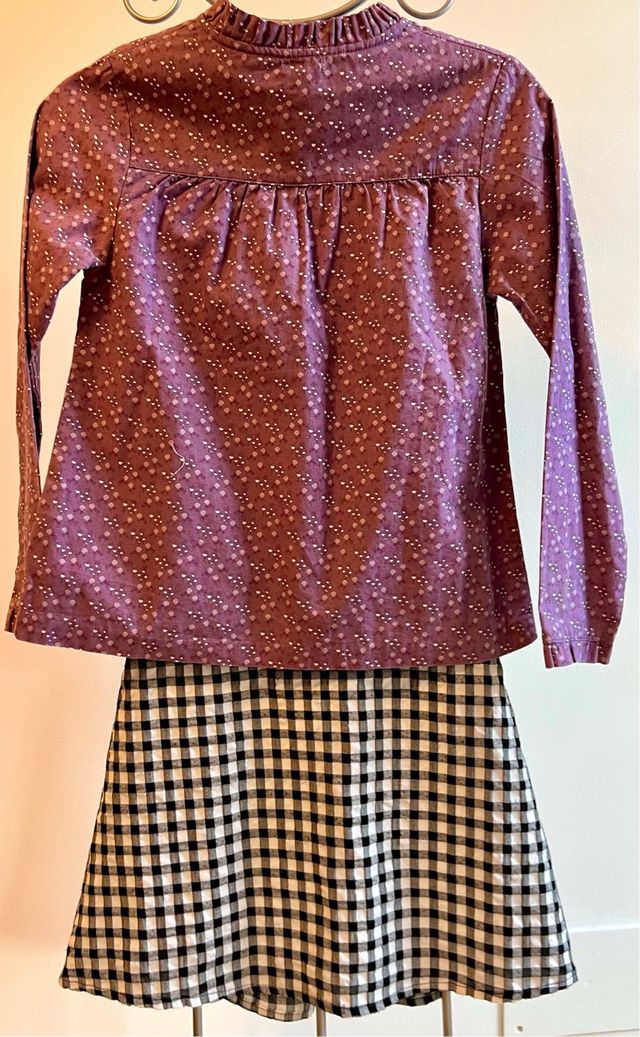 Camisa Gocco niña 11 años morada y falda