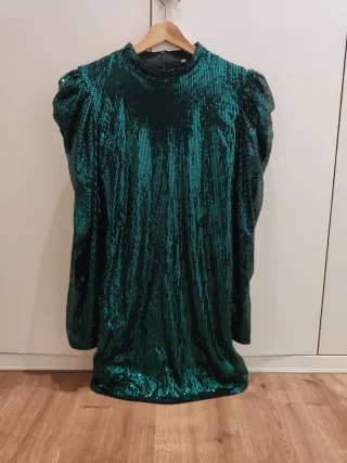 Vestido fiesta lentejuelas verde