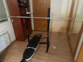 Máquina Multifunción Domyos+ Pesas + discos+ barra