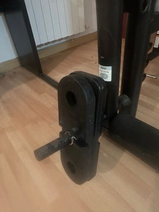 Máquina Multifunción Domyos+ Pesas + discos+ barra