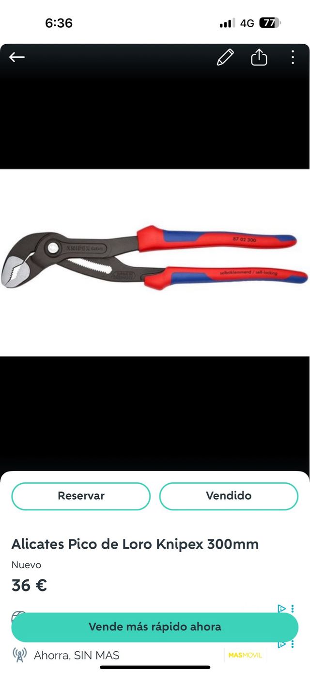 Alicates Pico de Loro Knipex 300mm Nuevos
