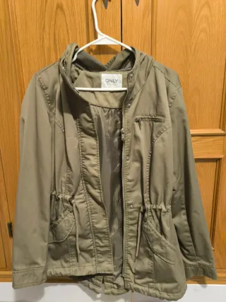 Parka mujer beige/verde