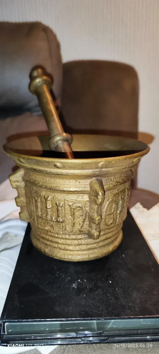 Almirez/Mortero Bronce Antiguo ENORME 4,5 kilos