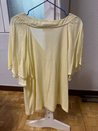 Camiseta Mango Talla L Amarilla
