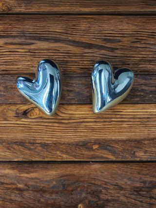 2 Cuori orecchini Argento pendientes