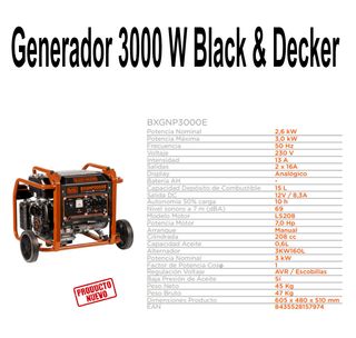 GENERADOR BLACK & DECKER 3000W