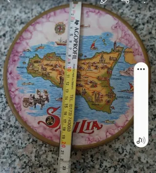 2 Piatti decorativi con Mappa Sicilia e Sardegna