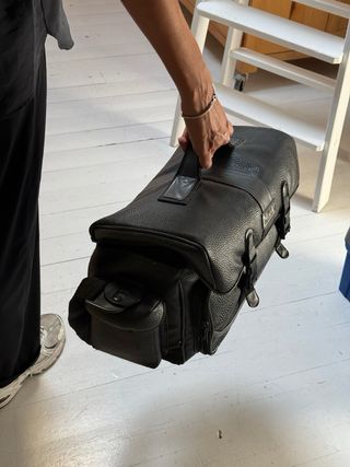 Borsa vintage in ecopelle Mark nera con foto