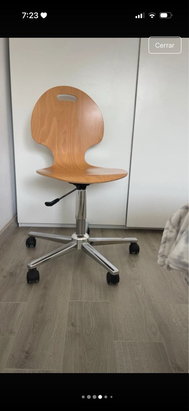 Silla de escritorio madera y metal