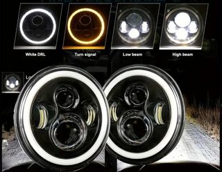 Kit 2 Faros LED 7 H4 Jeep Patrol Y60