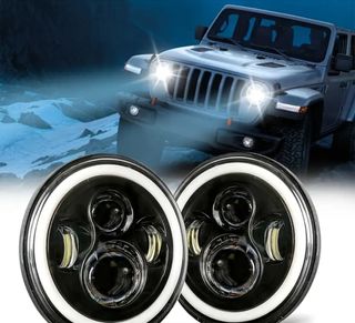Kit 2 Faros LED 7 H4 Jeep Patrol Y60