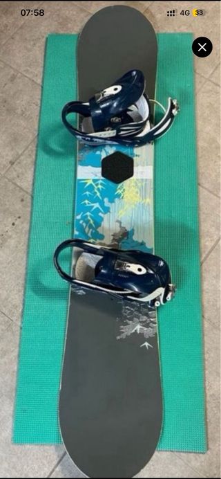 Tabla Snowboard Button con Fijaciones