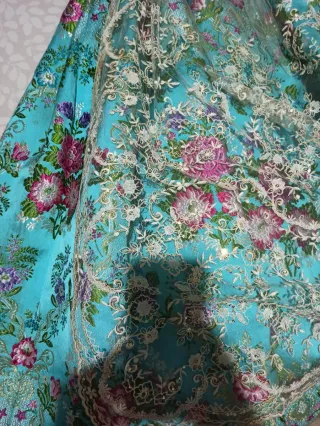 Traje de Fallera Turquesa y Rosa
