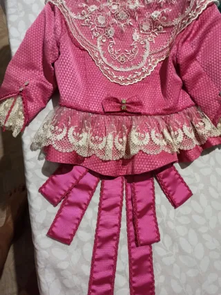 Traje de Fallera Turquesa y Rosa