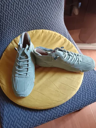Zapatillas deportivas hombre beige/verde
