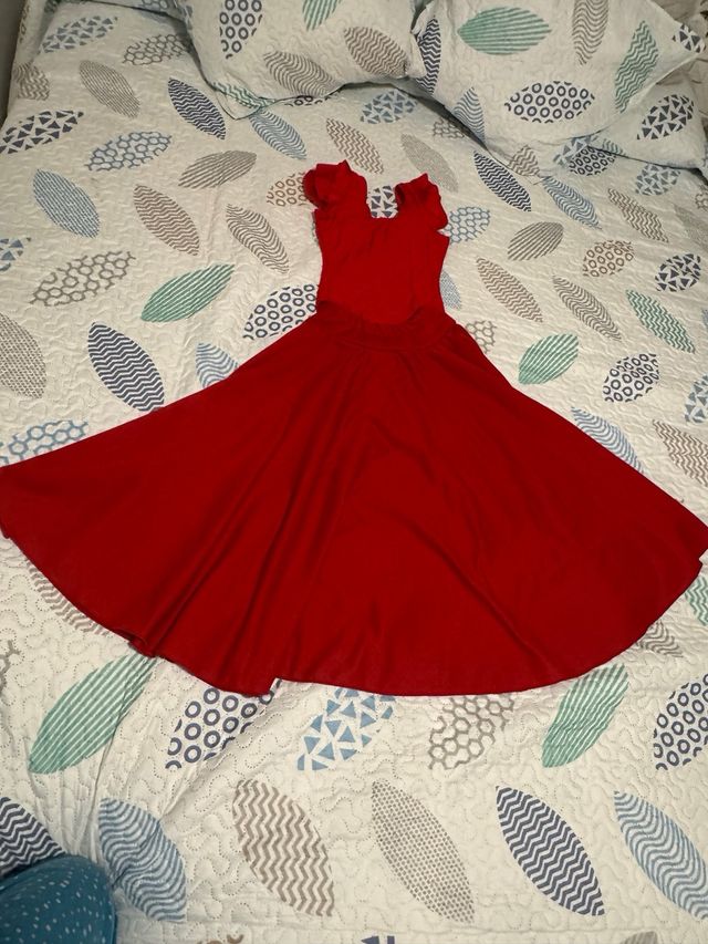 Falda y body flamenca niña rojo