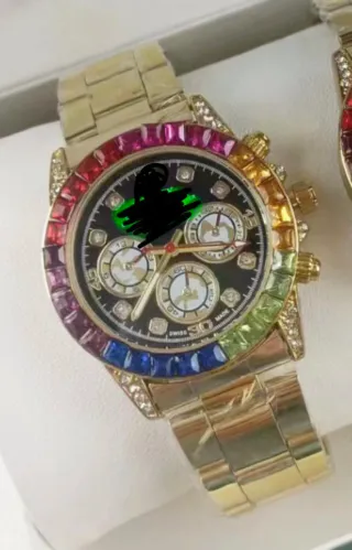 Reloj Dorado Acero Inoxidable Multicolor