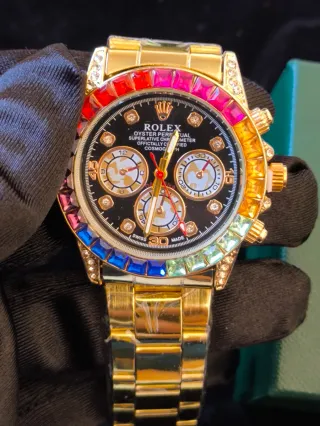 Reloj Dorado Acero Inoxidable Multicolor