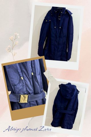 Abrigo plumas Zara Talla L Azul
