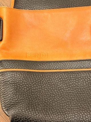 Borsa Fendi Vintage Pelle Nera Arancio