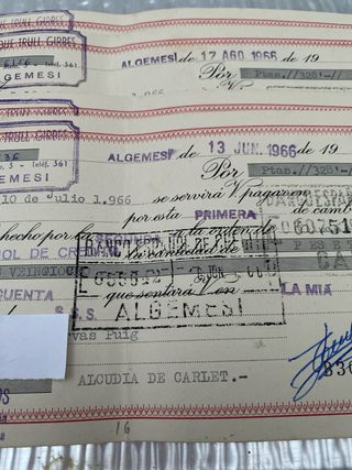 Letras de Cambio 1966 (2 unidades)