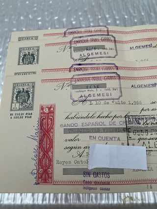 Letras de Cambio 1966 (2 unidades)