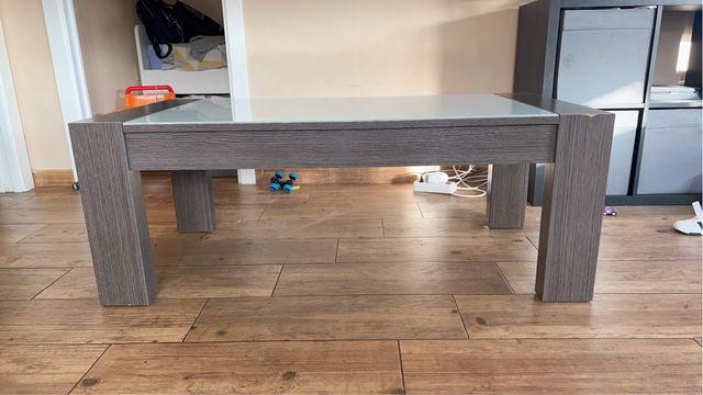 Mesa de centro madera y cristal