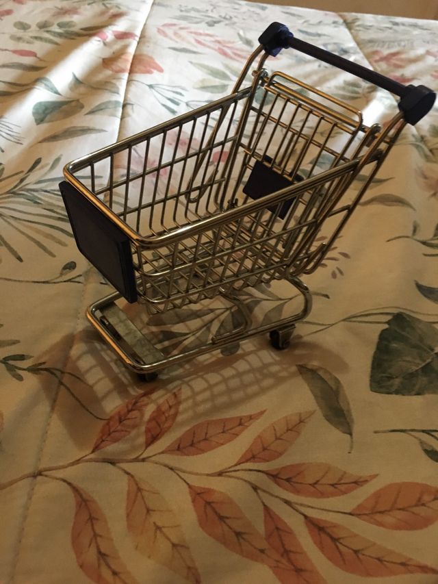 Mini carrito de la compra metálico