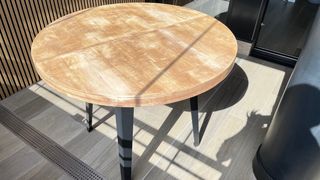 Mesa redonda extensible madera y metal
